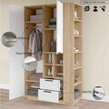 Dulap multifunctional, Hanah Home, Frt1-Sw, 110x190x45 cm, PAL, Natural/Alb