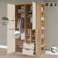 Dulap multifunctional, Hanah Home, Frt1-Aka, 110x190x45 cm, PAL, Maro