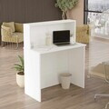 Masa de receptie, Hanah Home, Beg20-W, 90x110x44.5 cm, PAL, Alb