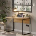 Birou, Hanah Home, Nor2-S, 100x75x55 cm, PAL, Stejar