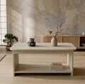 Masuta de cafea, Hanah Home, Chb1-T, 100x41.8x50 cm, PAL, Travertin