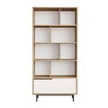 Corp biblioteca, Hanah Home, ON4-SW, 83.9x175.6x29.5 cm, PAL, Stejar / Alb