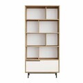 Corp biblioteca, Hanah Home, Boh4-Sw, 83.9x163.6x29.5 cm, PAL, Natural/Alb