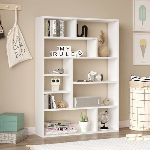 Corp biblioteca, Hanah Home, Kee1-W, 90x123.6x22 cm, PAL, Alb