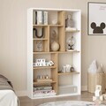 Corp biblioteca, Hanah Home, Kor1-Sw, 75x123.6x22 cm, PAL, Natural/Alb