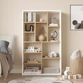 Corp biblioteca, Hanah Home, Kor1-Sw, 75x123.6x22 cm, PAL, Natural/Alb