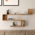 Raft de perete, Hanah Home, Wal10-A, 120x71.4x14.5 cm, PAL, Maro