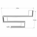 Raft de perete, Hanah Home, Wal10-W, 120x71.4x14.5 cm, PAL, Alb
