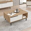 Masuta de cafea, Hanah Home, Boh2-Sw, 90x37.6x60 cm, PAL, Natural/Alb
