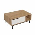 Masuta de cafea, Hanah Home, Boh2-Sw, 90x37.6x60 cm, PAL, Natural/Alb