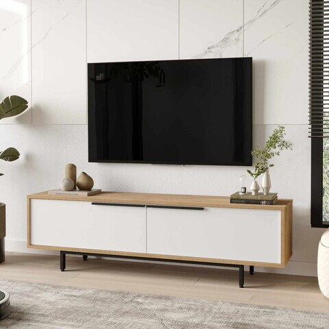 Comoda TV, Hanah Home, Boh1-Sw, 160x45.1x35.5 cm, PAL, Natural/Alb