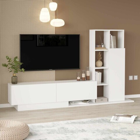 Comoda TV, Hanah Home, For1-W, 201.2x123.6x29.5 cm, PAL, Alb