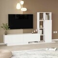 Comoda TV, Hanah Home, For1-W, 201.2x123.6x29.5 cm, PAL, Alb