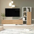 Comoda TV, Hanah Home, For1-Sw, 201.2x123.6x29.5 cm, PAL, Natural/Alb