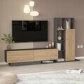 Comoda TV, Hanah Home, For1-Sa, 201.2x123.6x29.5 cm, PAL, Natural / Antracit