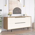 Consola, Hanah Home, ON3-SW, 160x74.3x44.5 cm, PAL, Stejar / Alb