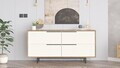 Consola, Hanah Home, ON3-SW, 160x74.3x44.5 cm, PAL, Stejar / Alb