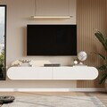 Comoda TV, Hanah Home, LUM1-W, 200x29.6x31.6 cm, PAL, Alb