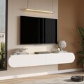 Comoda TV, Hanah Home, LUM1-W, 200x29.6x31.6 cm, PAL, Alb
