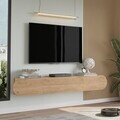 Comoda TV, Hanah Home, LUM1-S, 200x29.6x31.6 cm, PAL, Stejar