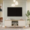 Comoda TV, Hanah Home, ALS1-SKA, 160x59.1x40 cm, PAL, Stejar / Cașmir