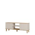Comoda TV, Hanah Home, ALS1-SKA, 160x59.1x40 cm, PAL, Stejar / Cașmir