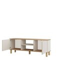 Comoda TV, Hanah Home, ALS1-SKA, 160x59.1x40 cm, PAL, Stejar / Cașmir