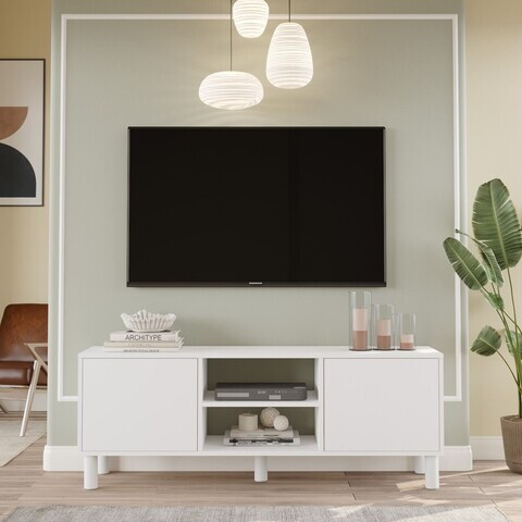 Comoda TV, Hanah Home, ALS1-W, 160x59.1x40 cm, PAL, Alb