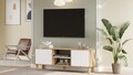 Comoda TV, Hanah Home, ALS1-SW, 160x59.1x40 cm, PAL, Stejar / Alb