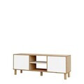 Comoda TV, Hanah Home, ALS1-SW, 160x59.1x40 cm, PAL, Stejar / Alb