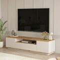 Comoda TV, Hanah Home, Ave7-Aka, 180x44.6x44.5 cm, PAL, Pin Atlantic / Cașmir
