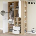 Dulap pentru haine, Hanah Home, FRT1-SW, 110x190x45 cm, PAL, Stejar / Alb