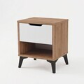 Noptiera, Hanah Home, Vel3-Sw, 44x52.2x34.4 cm, PAL, Stejar / Alb