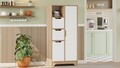 Dulap multifunctional, Hanah Home, LIB1-SW, 71x140x34 cm, PAL, Stejar / Alb