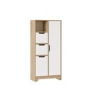 Dulap multifunctional, Hanah Home, LIB1-SW, 71x140x34 cm, PAL, Stejar / Alb