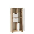 Dulap multifunctional, Hanah Home, LIB1-SW, 71x140x34 cm, PAL, Stejar / Alb