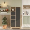 Dulap multifunctional, Hanah Home, LIB1-SA, 71x140x34 cm, PAL, Stejar / Antracit