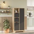 Dulap multifunctional, Hanah Home, LIB1-SA, 71x140x34 cm, PAL, Stejar / Antracit