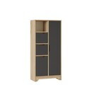 Dulap multifunctional, Hanah Home, LIB1-SA, 71x140x34 cm, PAL, Stejar / Antracit