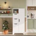 Dulap multifunctional, Hanah Home, LIB1-W, 71x140x34 cm, PAL, Alb