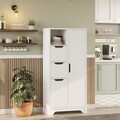 Dulap multifunctional, Hanah Home, LIB1-W, 71x140x34 cm, PAL, Alb
