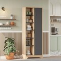 Dulap multifunctional, Hanah Home, LIB2-SA, 72x180x34 cm, PAL, Stejar / Antracit
