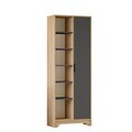 Dulap multifunctional, Hanah Home, LIB2-SA, 72x180x34 cm, PAL, Stejar / Antracit