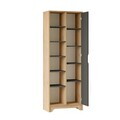 Dulap multifunctional, Hanah Home, LIB2-SA, 72x180x34 cm, PAL, Stejar / Antracit
