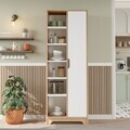 Dulap multifunctional, Hanah Home, LIB2-SW, 72x180x34 cm, PAL, Stejar / Alb