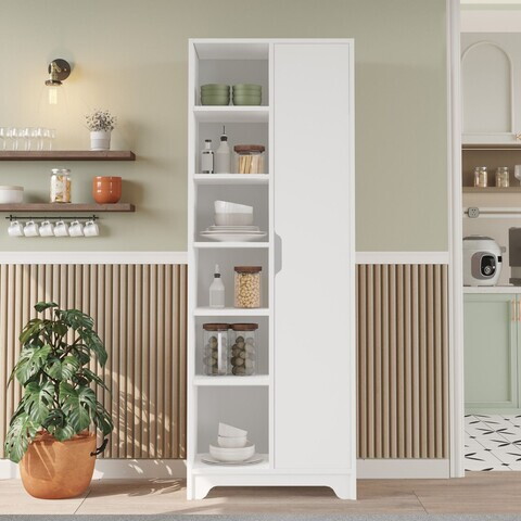 Dulap multifunctional, Hanah Home, LIB2-W, 72x180x34 cm, PAL, Alb