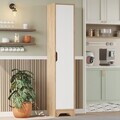 Dulap multifunctional, Hanah Home, LIB3-SW, 36.5x180x34 cm, PAL, Stejar / Alb