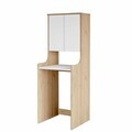 Dulap masina de spalat, Hanah Home, Val2-Sw, 64.8x181x33.8 cm, PAL, Natural/Alb