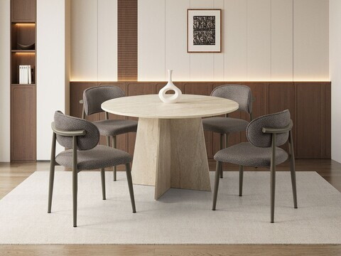 Masa, Hanah Home, Loop, 140x75x80 cm, PAL, Travertin