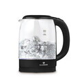 Fierbator electric Blaumann, Black Silver, 1.7L, 2200W, sticla borosilicata/plastic, negru/transparent